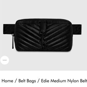 Edie Medium Nylon Belt Bag - Black